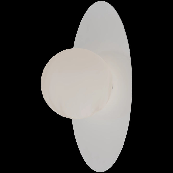 Calibo Crest Alabaster Glass 120mm Orb Wall Light Oval Plate 300mm | White