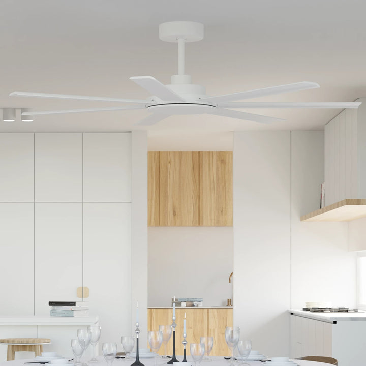Calibo Alula 60" (1524mm) 7 Blade Indoor/Outdoor DC Ceiling Fan & Remote | White