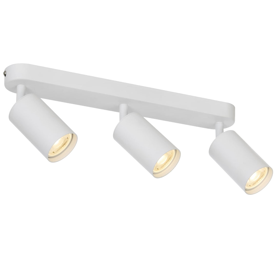 Telbix Picard 3 Light Minimalist Bar Spotlight with Rotatable Heads | White