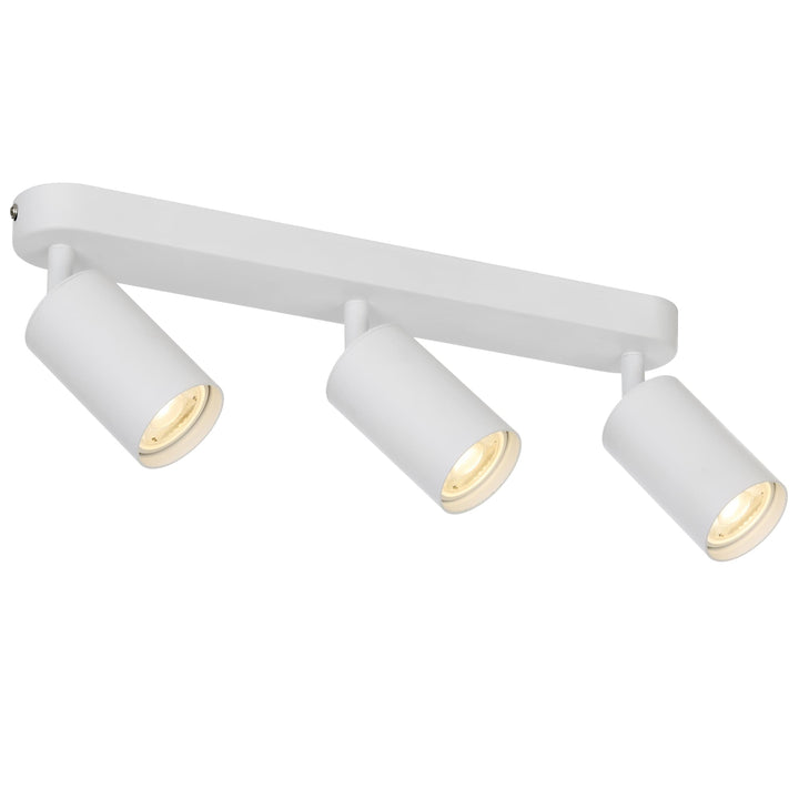 Telbix Picard 3 Light Minimalist Bar Spotlight with Rotatable Heads | White
