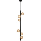 Telbix Black Elson 6 Light Pendant Light | Amber Tear