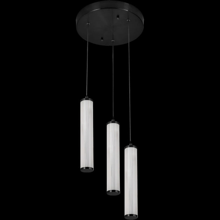 Calibo Charm Modern Fluted 3 Light Cluster Pendant | Black