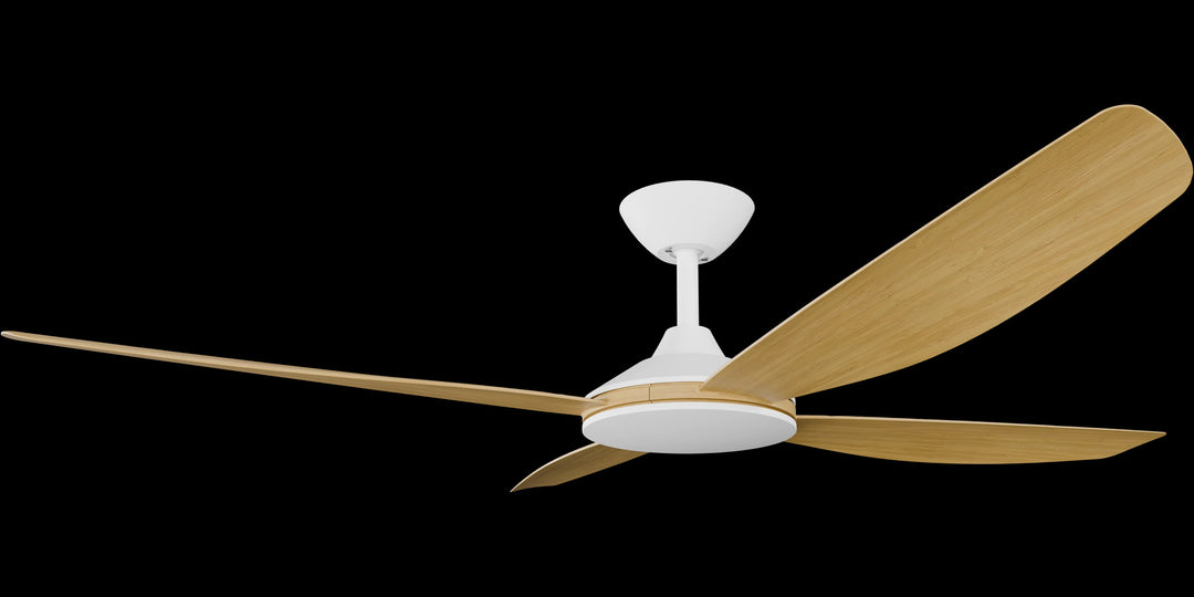 Calibo Vanga 56" DC Smart Ceiling Fan with Remote Control | White and Bamboo