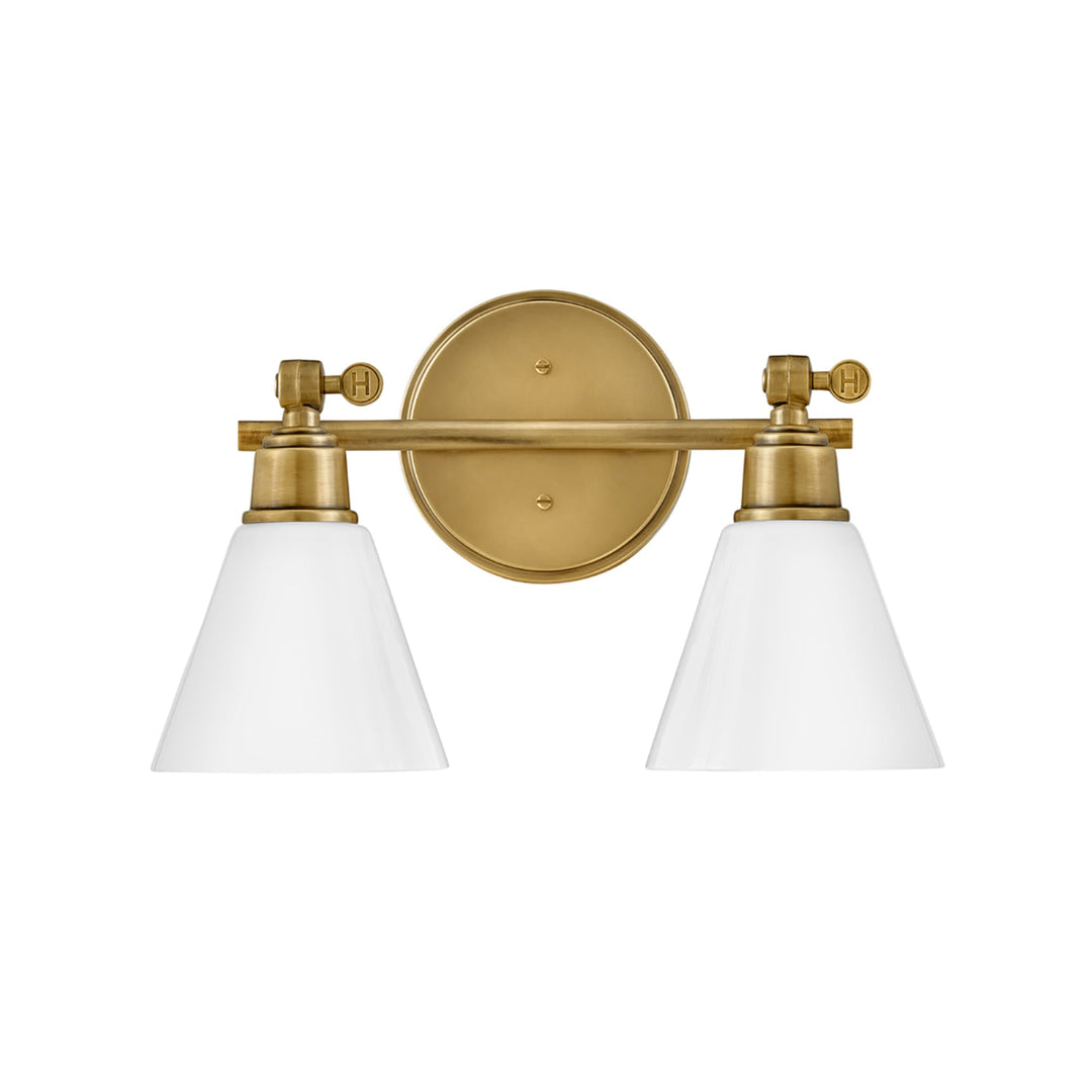 Hinkley Arti 2 Light Adjustable Wall Sconce w/Opal Glass | Heritage Brass