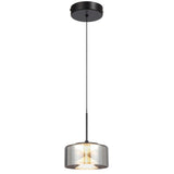 Telbix Cedro Smoked Round Glass Tricolour LED Pendant | 1 Light