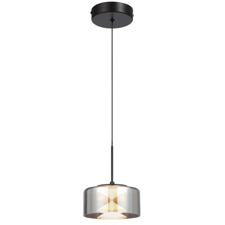 Telbix Cedro Smoked Round Glass Tricolour LED Pendant | 1 Light