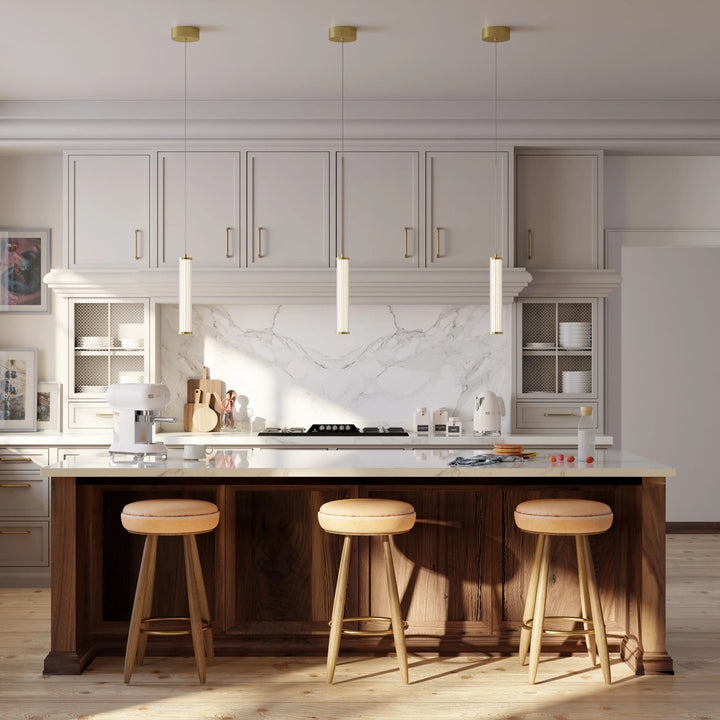 Calibo Charm Modern Fluted 1 Light Pendant | Brass