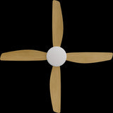 Calibo Vanga 56" DC Smart Ceiling Fan with LED Light and Remote Control | White and Bamboo