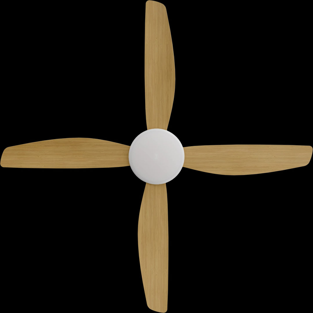 Calibo Vanga 56" DC Smart Ceiling Fan with LED Light and Remote Control | White and Bamboo