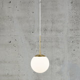 Nordlux Grant Globe Opal Glass Pendant with Brass Accent | Small