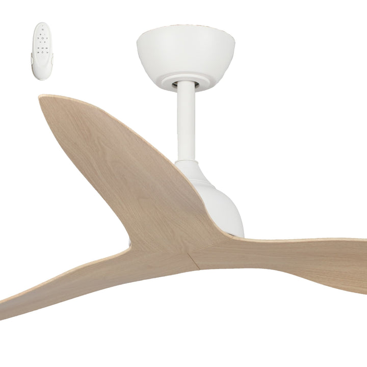 Fanco Eco Style 60" DC Indoor/Outdoor Ceiling Fan with Remote | White & Beechwood