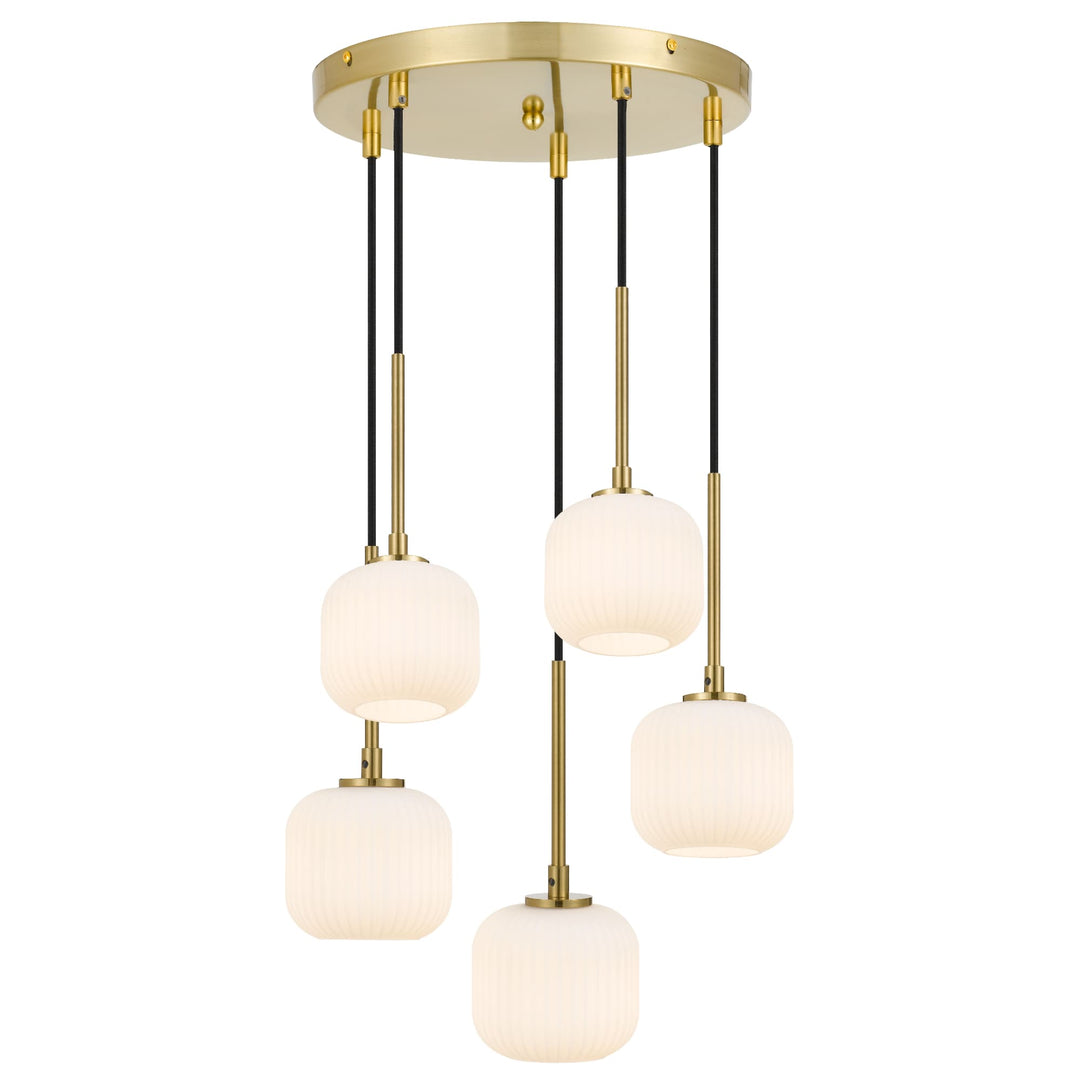 Telbix Bobo 5 Light Glass Pendant | Antique Gold