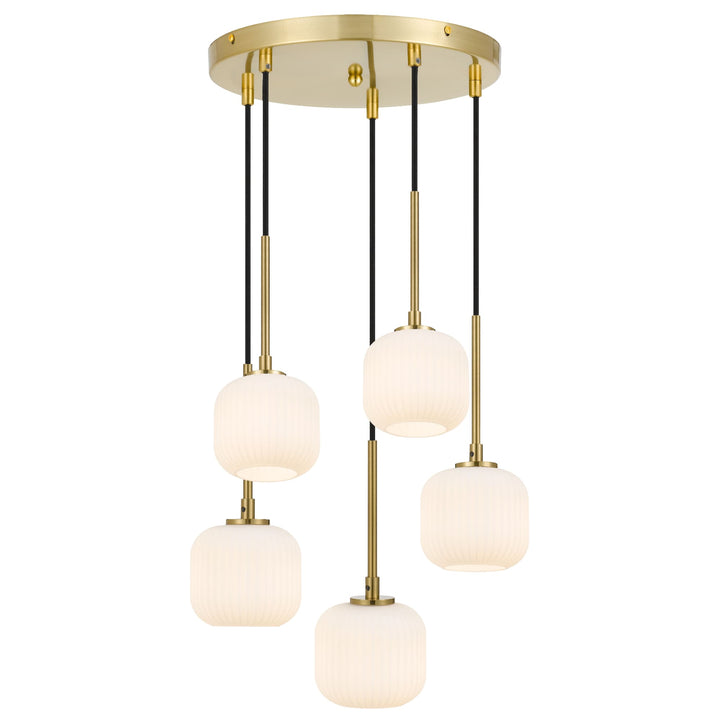 Telbix Bobo 5 Light Glass Pendant | Antique Gold