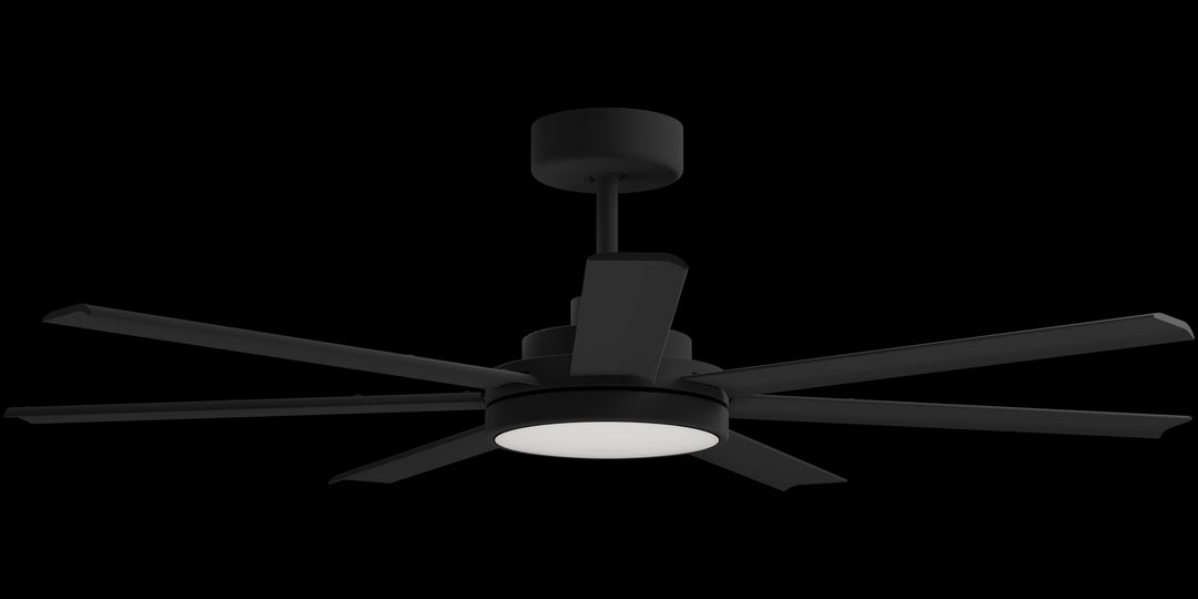 Calibo Alula 60" (1524mm) 7 Blade Indoor/Outdoor DC Ceiling Fan with 24W Light & Remote | Black