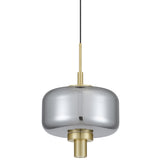 Telbix Volen 1 Light LED Pendant | Black and Smoke