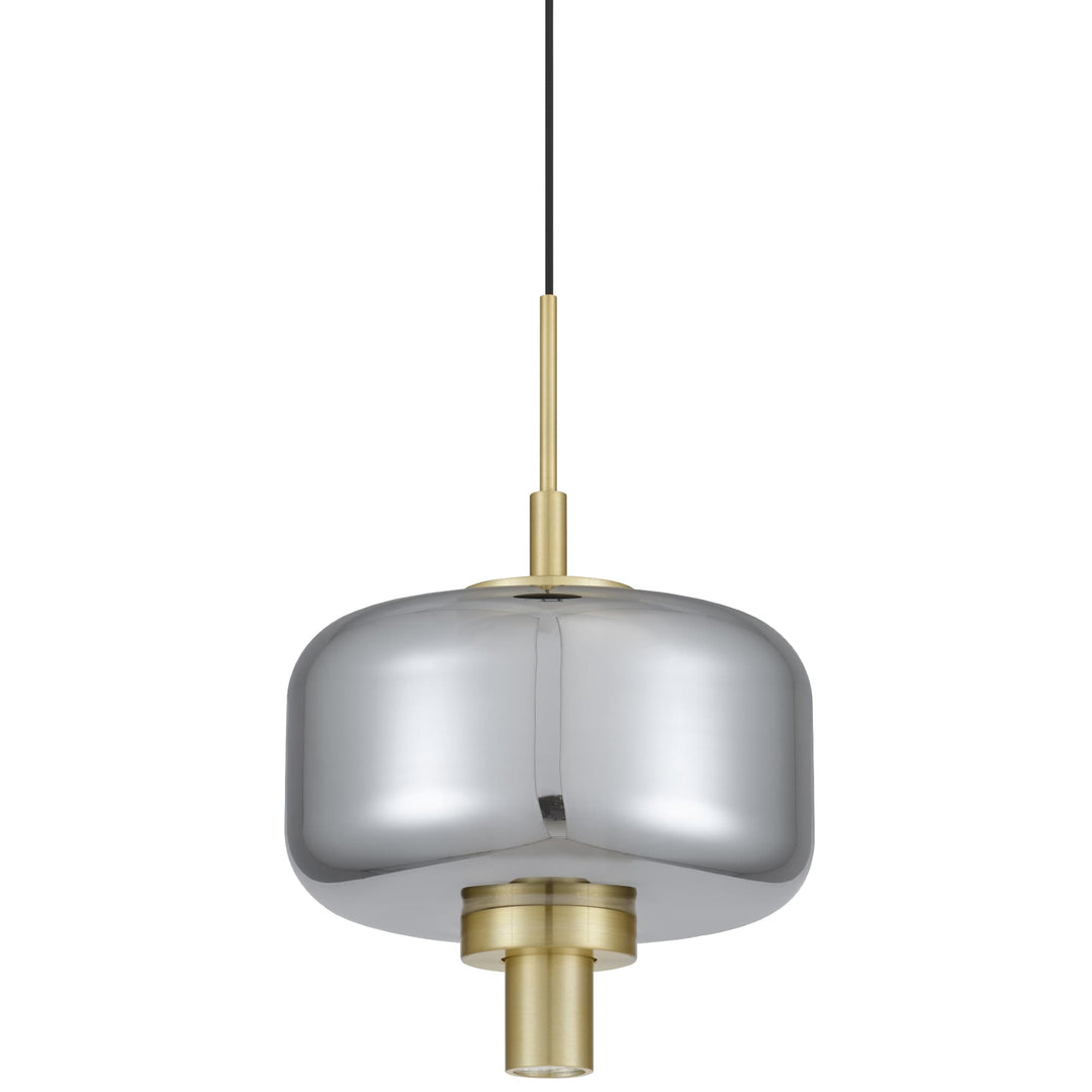 Telbix Volen 1 Light LED Pendant | Black and Smoke