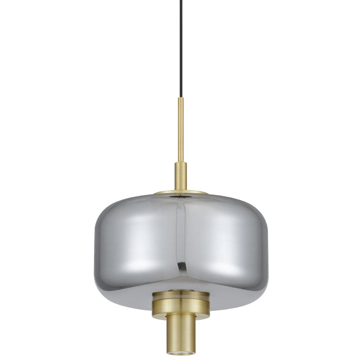 Telbix Volen 1 Light LED Pendant | Black and Smoke