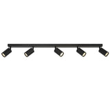 Telbix Picard 5 Light Minimalist Bar Spotlight with Rotatable Heads | Black