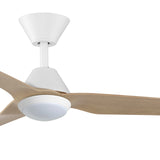 Fanco Smart Infinity-iD 48" DC Ceiling Fan With 18W Dimmable CCT LED Light & Remote | White & Beechwood