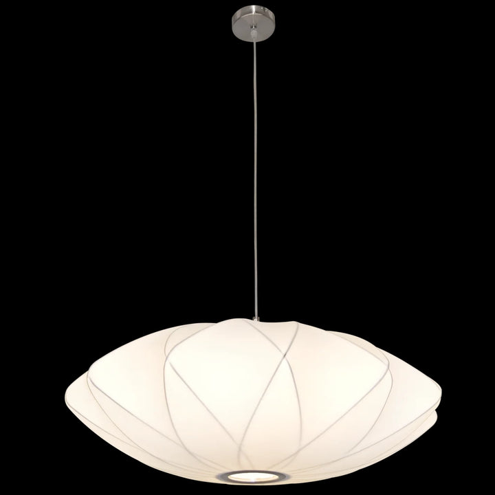 Telbix Aragon Nickel And White Cocoon Polyresin Pendant Light | Medium