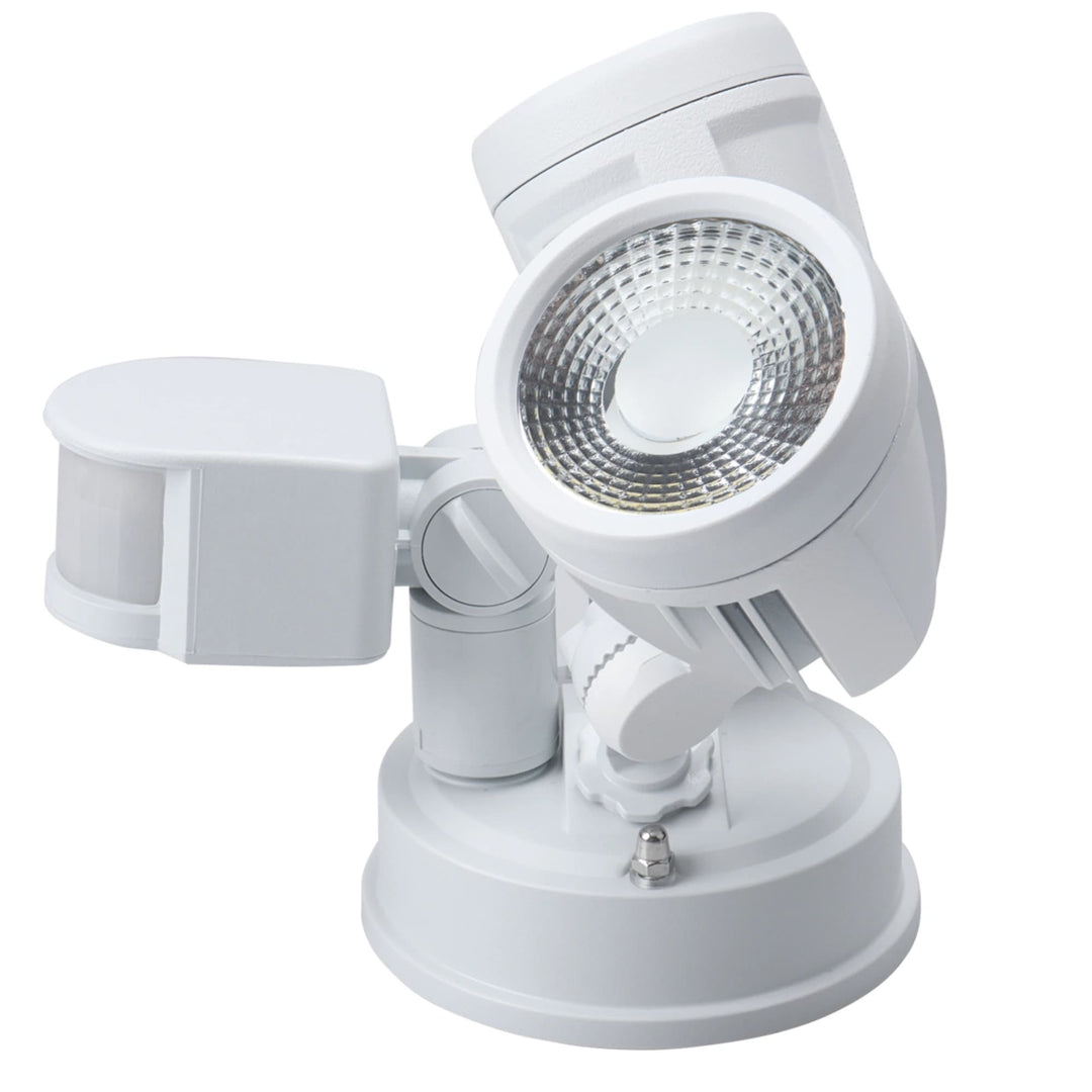 Telbix Illume Twin Exterior LED Spotlight with Sensor | White