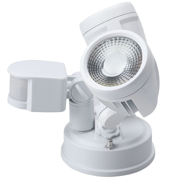 Telbix Illume Twin Exterior LED Spotlight with Sensor | White