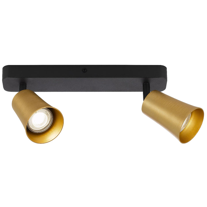 Telbix Alvey 2 Light Spot Bar | Gold and Black