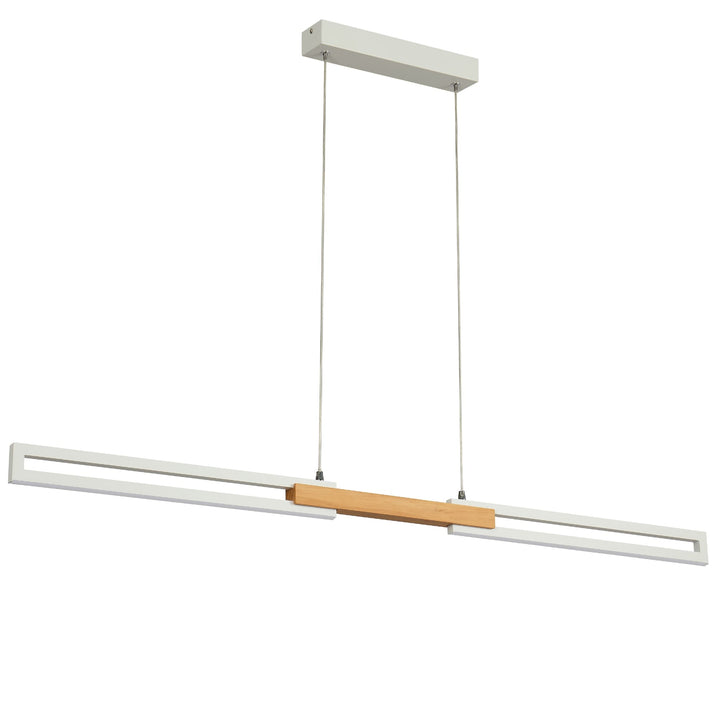 Telbix Thorin 1200mm LED Pendant | White and Oak