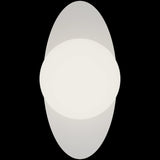 Calibo Crest Opal Glass 140mm Orb Wall Light Oval Plate 300mm | White