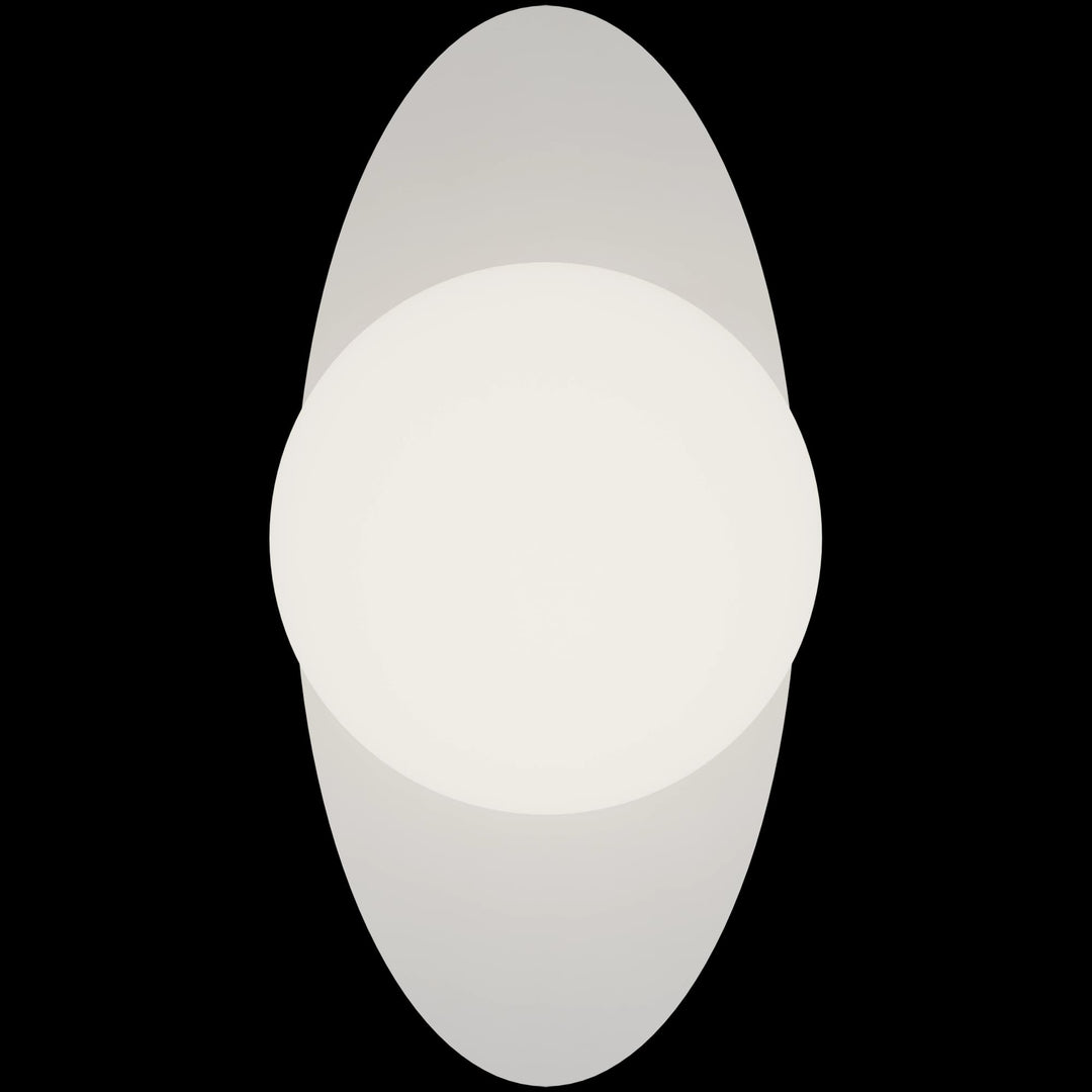 Calibo Crest Opal Glass 140mm Orb Wall Light Oval Plate 300mm | White