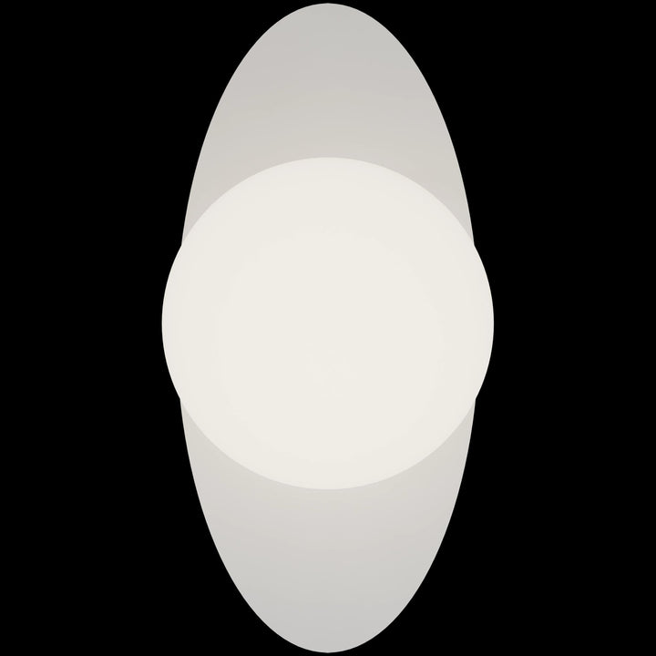 Calibo Crest Opal Glass 140mm Orb Wall Light Oval Plate 300mm | White