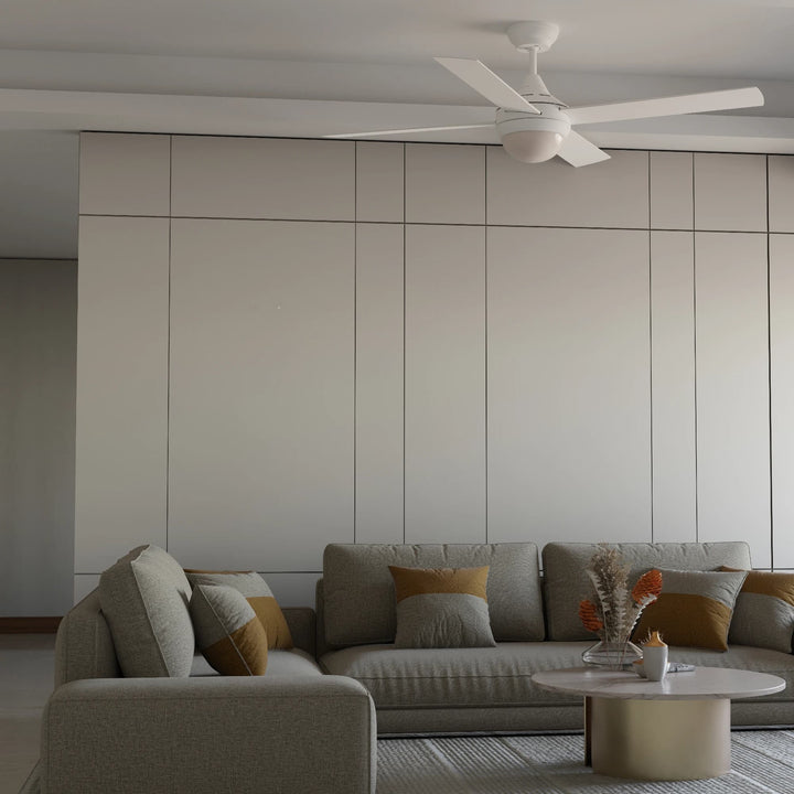 Calibo Heron 52" (1320mm) Indoor/Outdoor AC Ceiling Fan With E27 Light | White