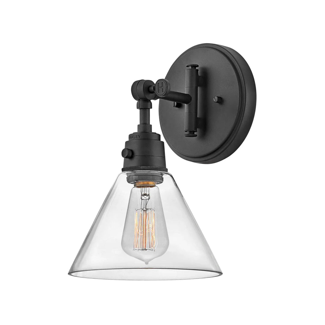 Hinkley Arti Small Traditional Single Adjustable Wall Sconce (E27) | Black
