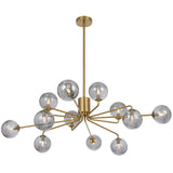 Telbix Felton 12 Light Pendant | Antique Gold and Smoke