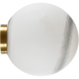Calibo Crest Alabaster Glass 140mm Orb Wall Light | Brass