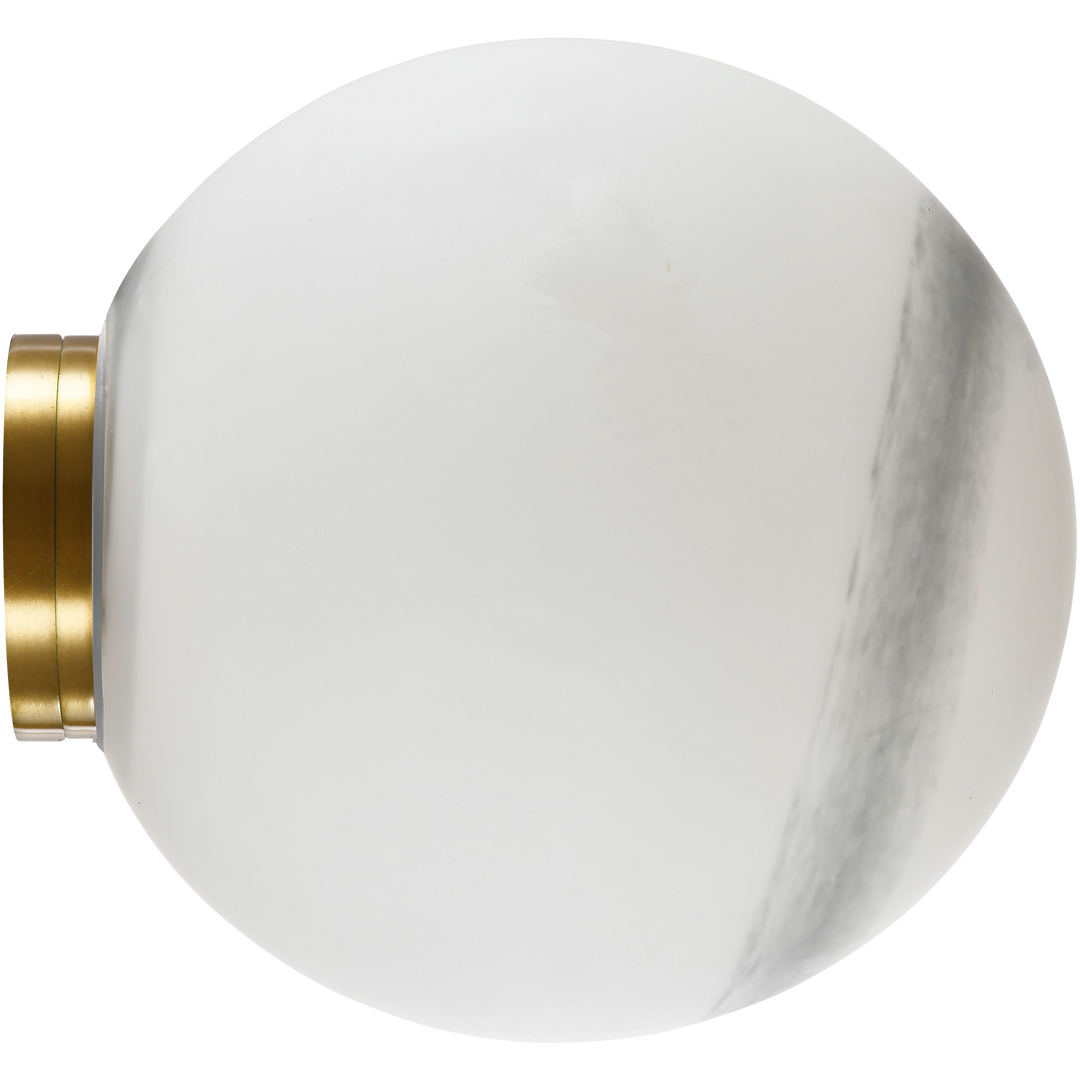 Calibo Crest Alabaster Glass 140mm Orb Wall Light | Brass