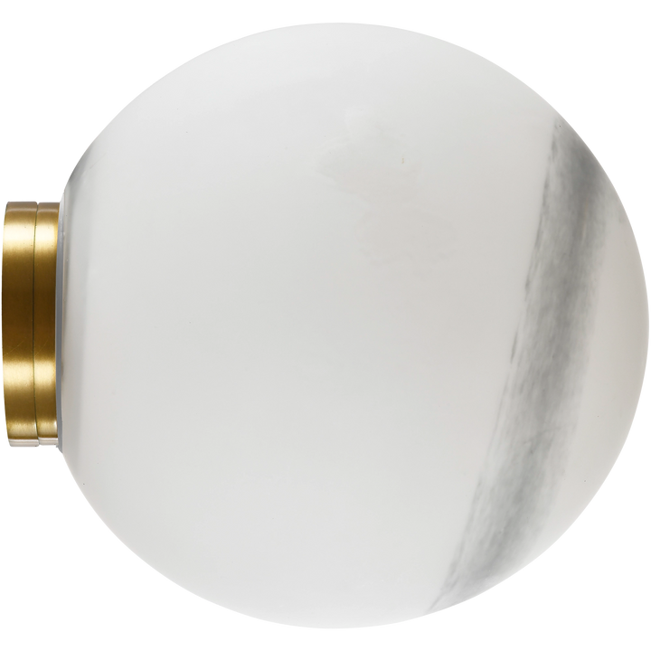 Calibo Crest Alabaster Glass 140mm Orb Wall Light | Brass