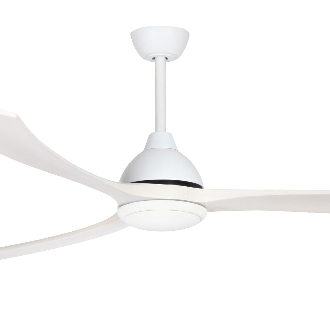 Fanco Sanctuary DC 92" Solid Timber Blade Indoor/Outdoor Ceiling Fan with 24w LED CCT Light and Remote | White & Whitewash