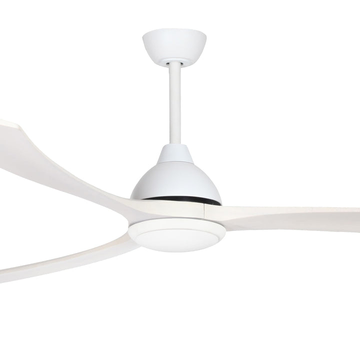 Fanco Sanctuary DC 92" Solid Timber Blade Indoor/Outdoor Ceiling Fan with 24w LED CCT Light and Remote | White & Whitewash