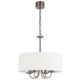 Telbix Shiron Soft Fabric Drum Shade 4 Light Pendant | Nickel