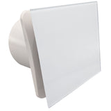 Fanco Dynamic 150 Square Wall/Ceiling Exhaust Fan with Glass Panel | White