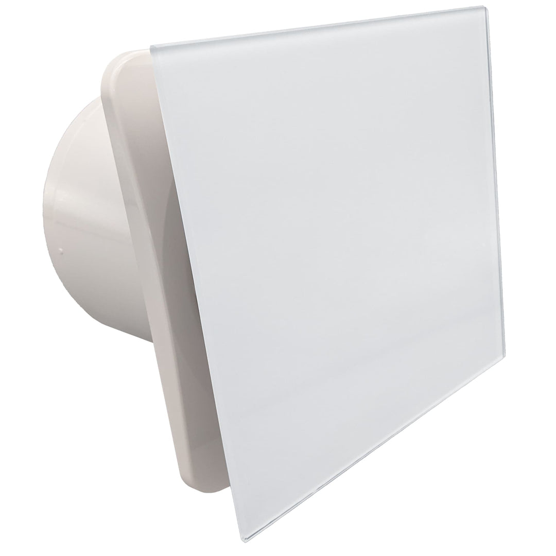Fanco Dynamic 150 Square Wall/Ceiling Exhaust Fan with Glass Panel | White