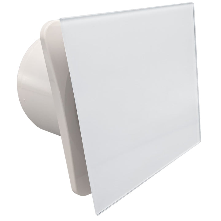 Fanco Dynamic 150 Square Wall/Ceiling Exhaust Fan with Glass Panel | White