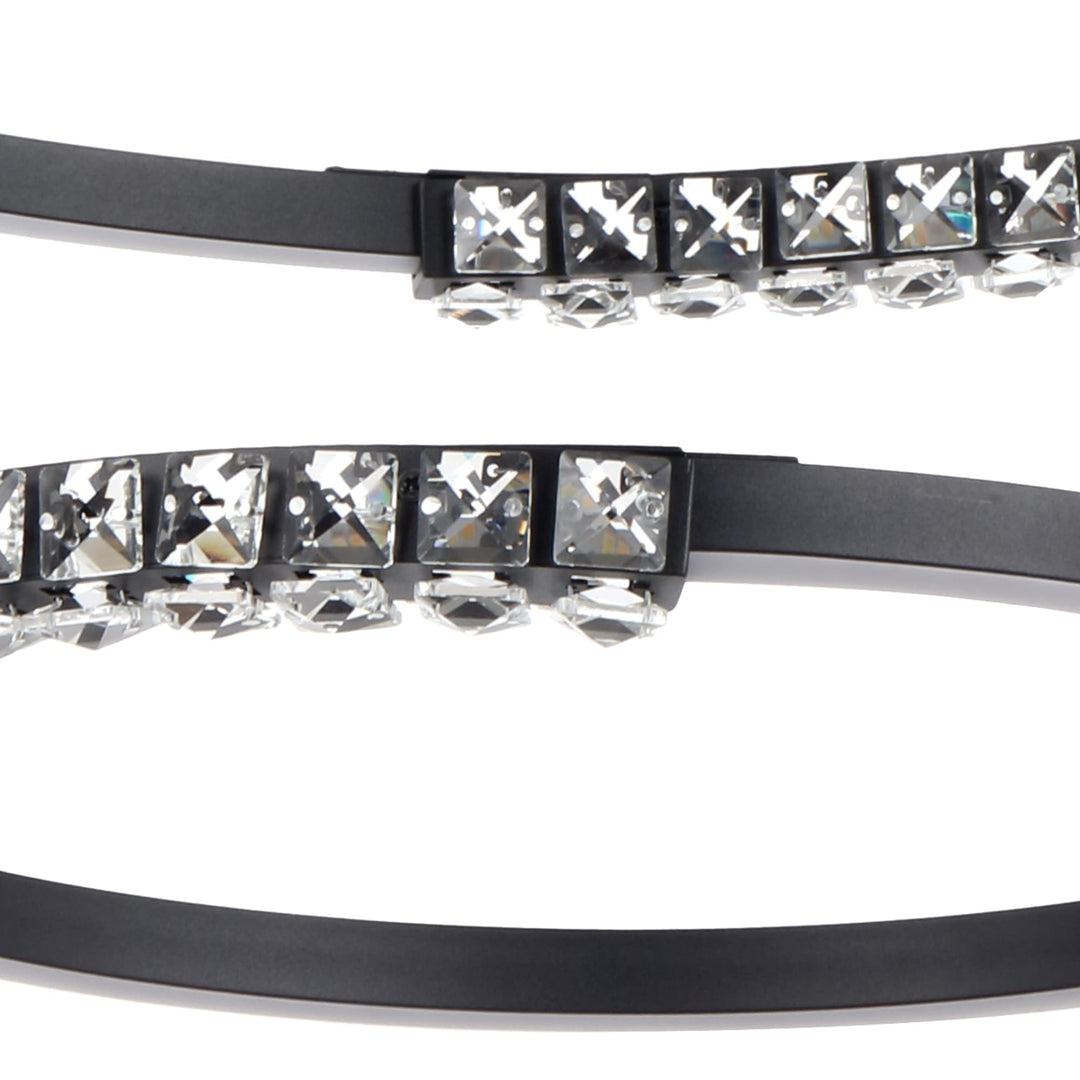Telbix Brera 2 Tier Ring Tricolour LED Pendant with Crystals | Black