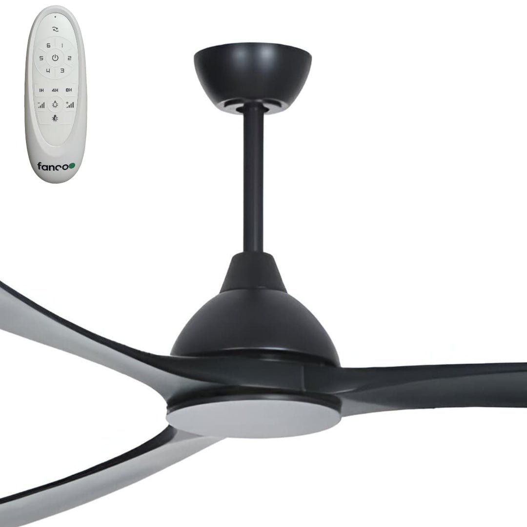 Fanco Sanctuary Oversized 92" Commercial DC Ceiling Fan with Remote for Large Indoor/Outdoor Areas | Black