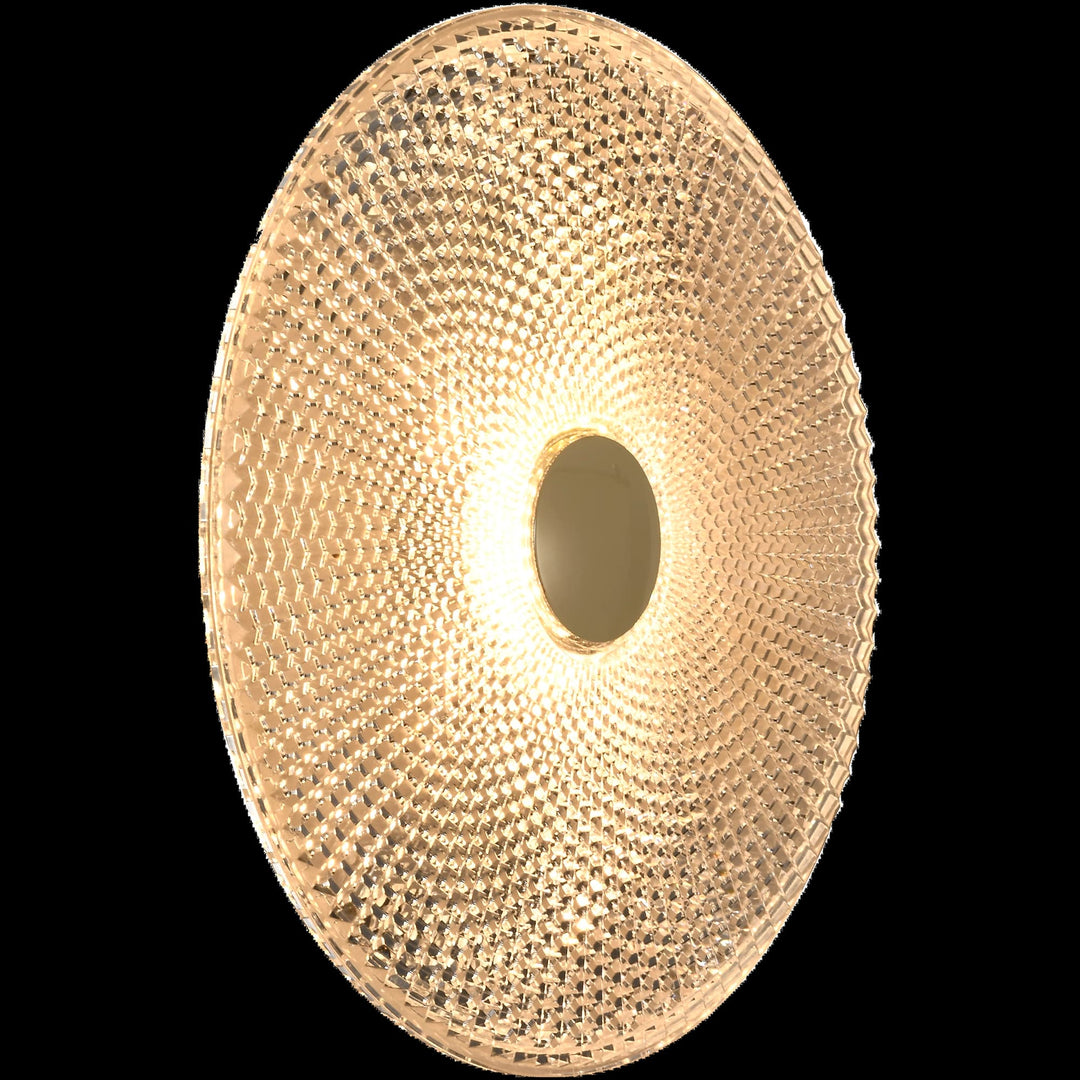 Calibo Bilby Crystalline 300mm Round LED Wall Light | Brass