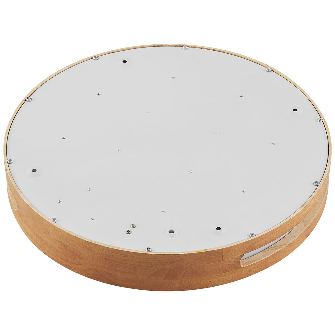 Telbix Thalia Tricolour LED Round Oyster Light with Wood Accent | Medium