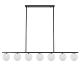 Telbix Marsten Black Glass Pendant (E27) | 7 Light Bar