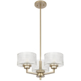 Telbix Moreno II 3 Light Modern Drum Pendant with Ribbed Glass Shade | Antique Silver