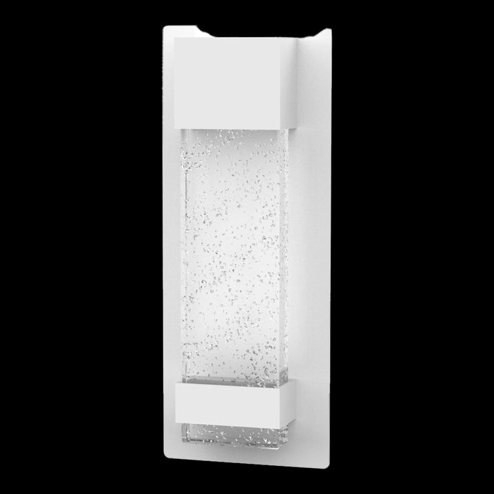 Calibo Coot Small Rectangular Bubble Glass Weatherproof LED Exterior Wall Light | White